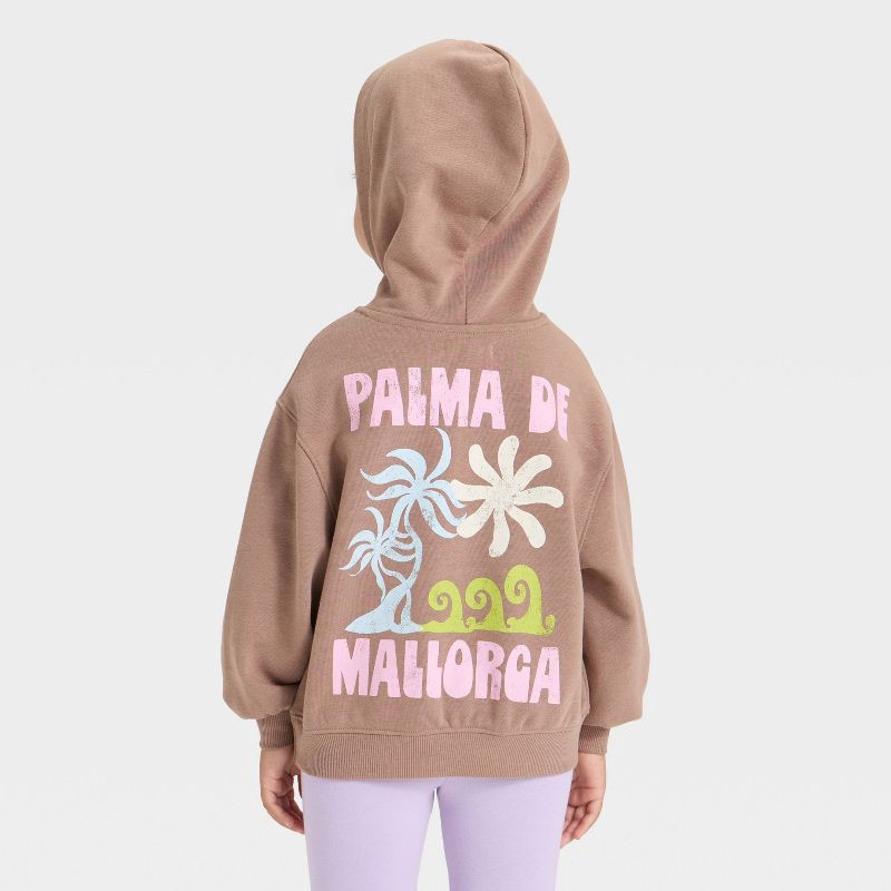 slide 2 of 4, Grayson Mini Toddler Girls' French Terry Sweatshirt - Brown 2T, 1 ct