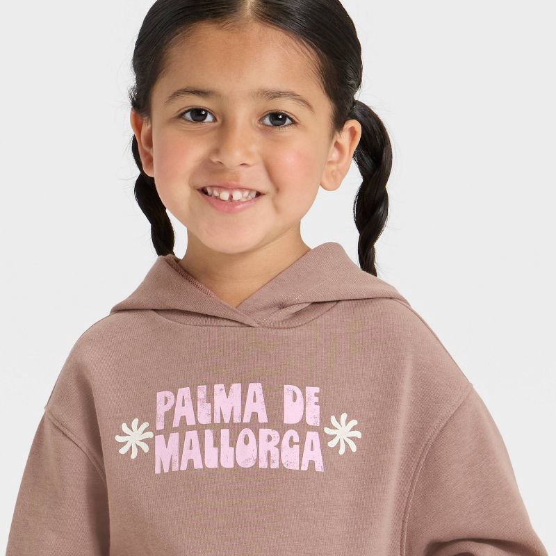 slide 2 of 4, Grayson Mini Toddler Girls' French Terry Sweatshirt - Brown 5T, 1 ct