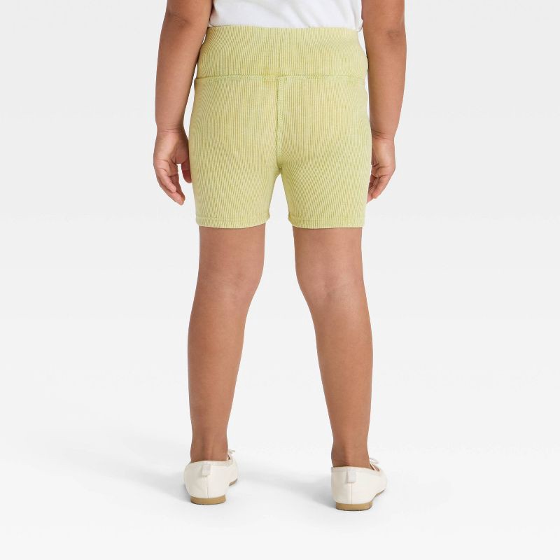 slide 2 of 3, Grayson Mini Toddler Girls' Ribbed Biker Shorts - Green 4T, 1 ct