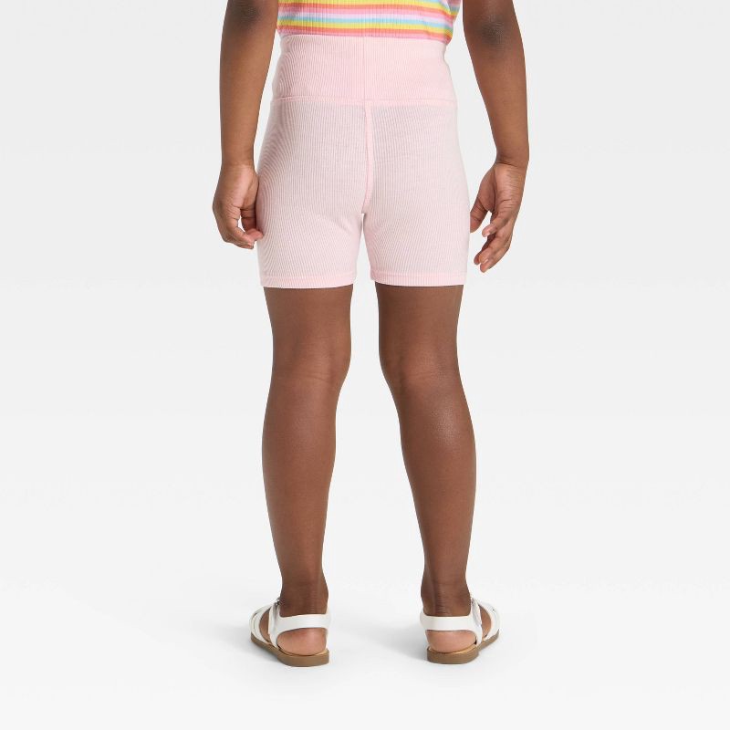 slide 2 of 3, Grayson Mini Toddler Girls' Ribbed Biker Shorts - Pink 5T, 1 ct