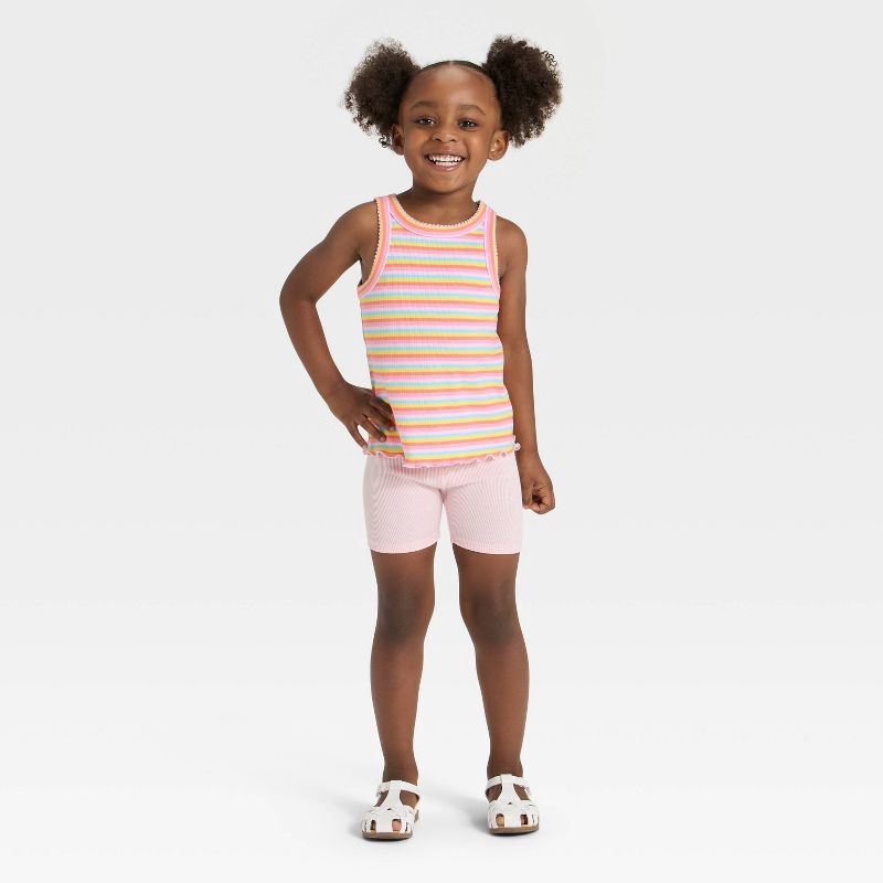 slide 3 of 3, Grayson Mini Toddler Girls' Ribbed Biker Shorts - Pink 5T, 1 ct