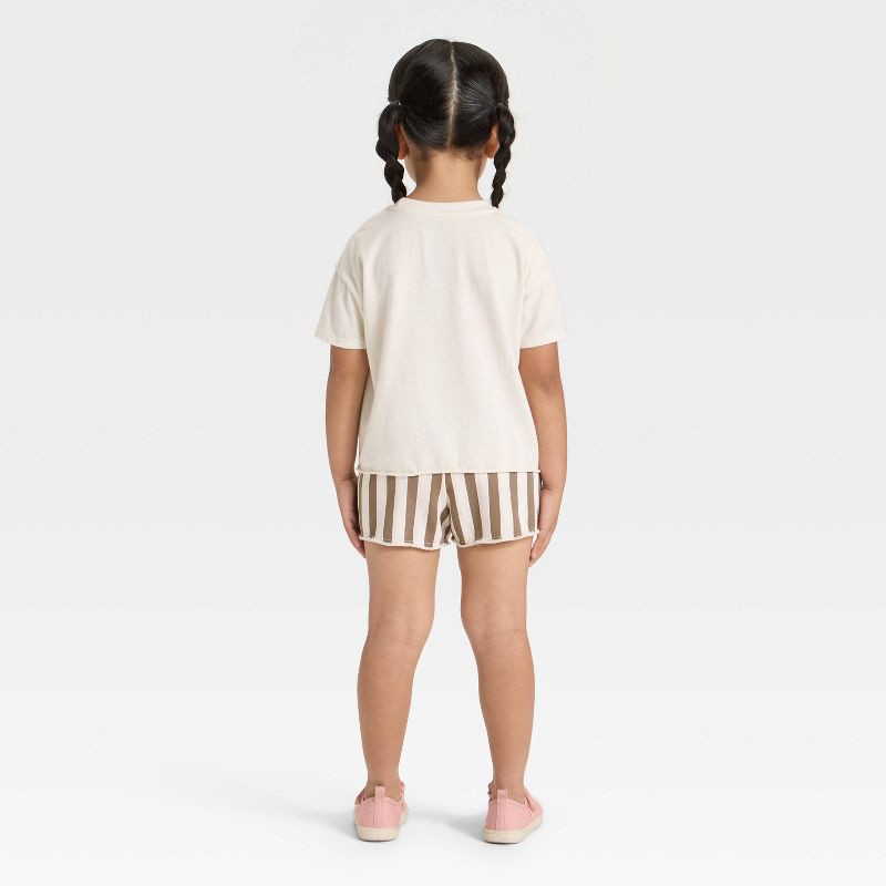 slide 3 of 4, Grayson Mini Toddler Girls' Los Angeles T-Shirt and Shorts Set - Cream 18M, 1 ct