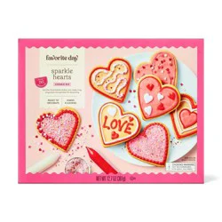 Valentine's Sparkle Heart Cookie Kit - 12.7oz/6ct - Favorite Day™