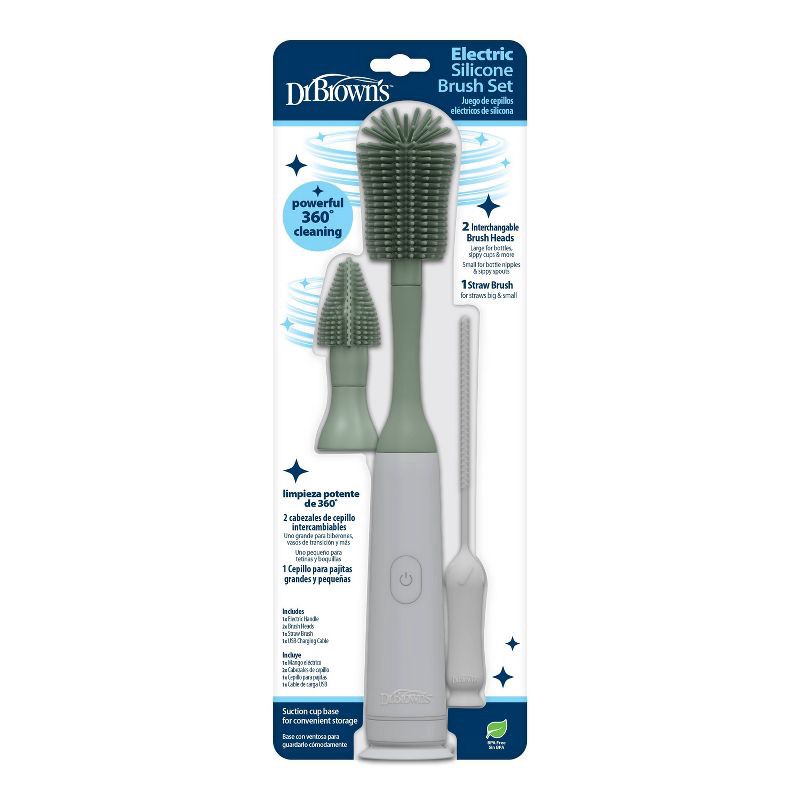 slide 2 of 8, Dr. Brown's Electronic Baby Bottle Brush Cleaning Set - 3pk, 3 ct