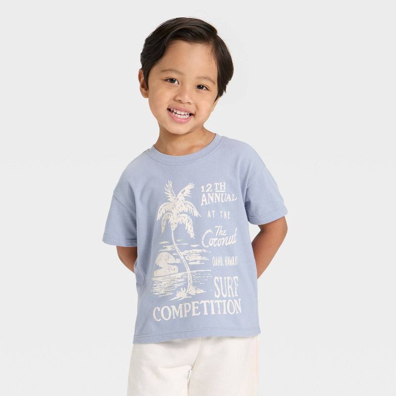 slide 3 of 4, Grayson Mini Toddler Boys' Short Sleeve T-Shirt and Shorts Set - Blue 2T, 1 ct