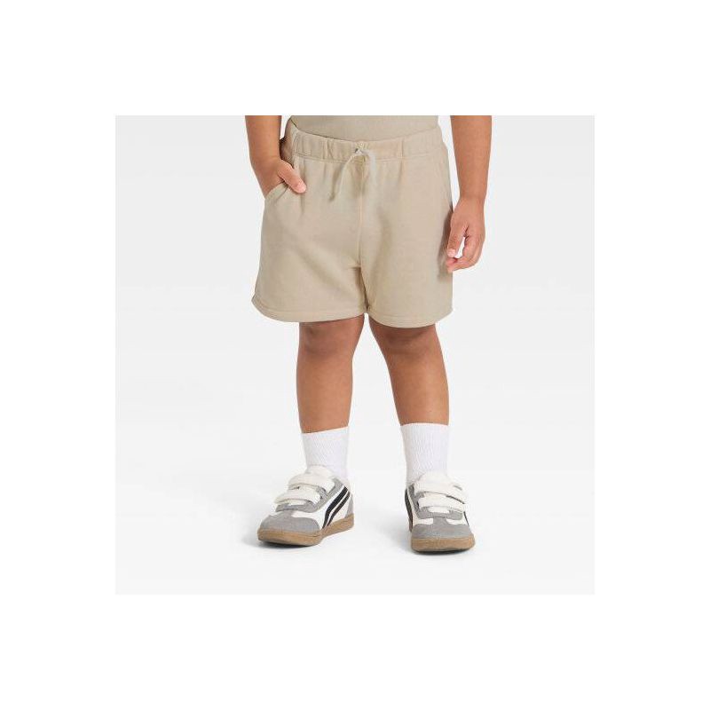 slide 4 of 4, Grayson Mini Toddler Boys' French Terry Shirt and Shorts Set - Tan 5T, 1 ct
