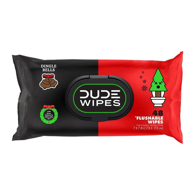 slide 2 of 7, Dude Wipes Dingle Bells Flushable Wipes - 3pk/48ct, 3 ct, 48 ct
