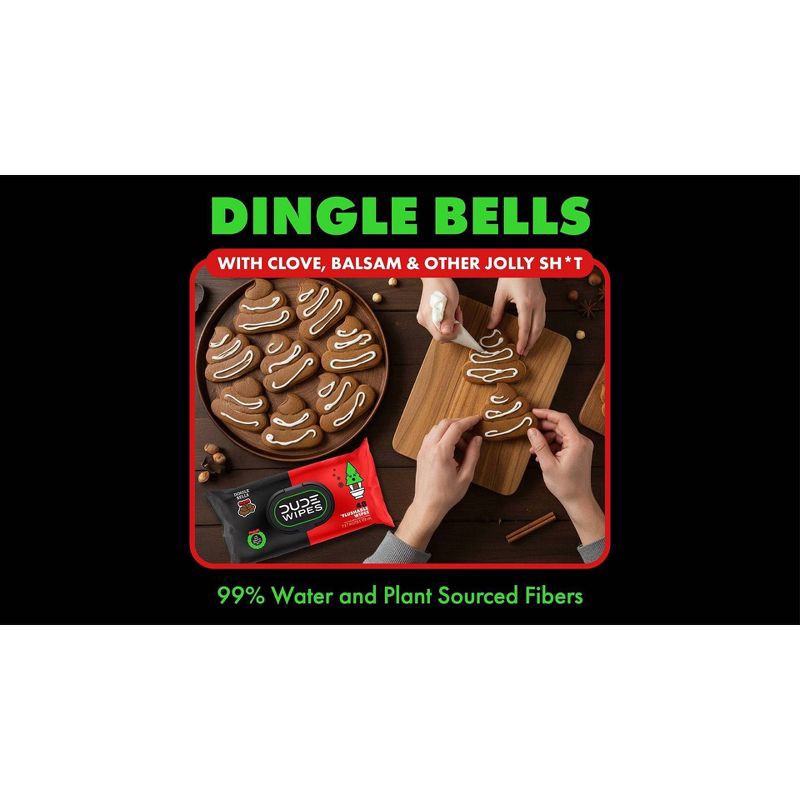 slide 5 of 7, Dude Wipes Dingle Bells Flushable Wipes - 3pk/48ct, 3 ct, 48 ct
