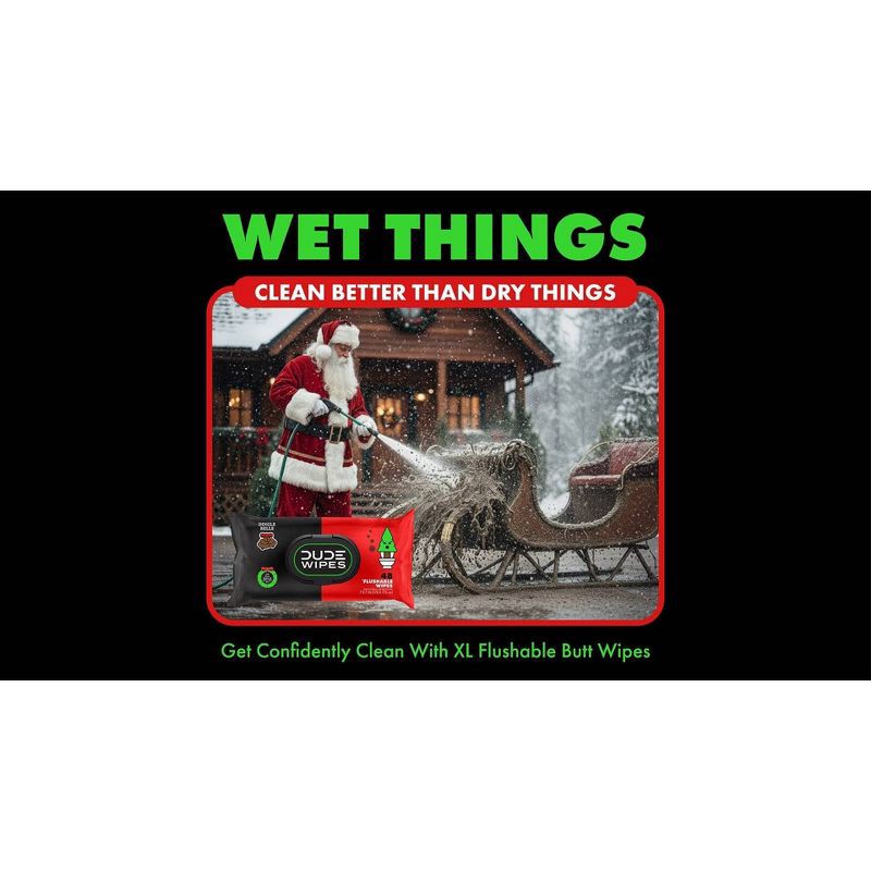 slide 6 of 7, Dude Wipes Dingle Bells Flushable Wipes - 3pk/48ct, 3 ct, 48 ct