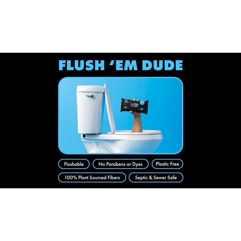 slide 3 of 6, Dude Wipes Fragrance Free Flushable Personal Wipes - 48ct/6pk, 48 ct, 6 ct