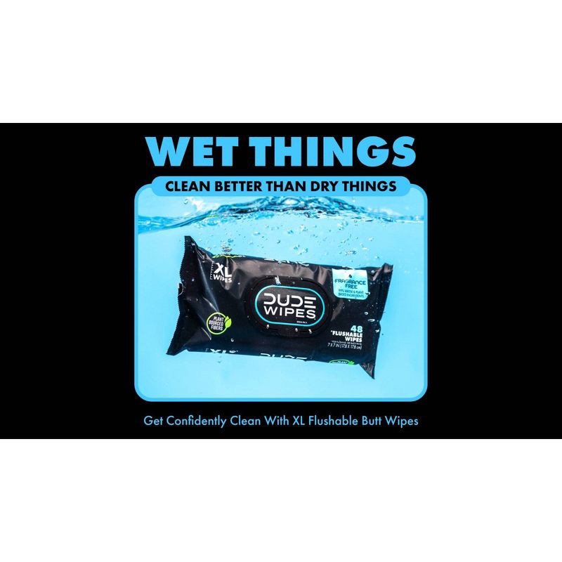 slide 5 of 6, Dude Wipes Fragrance Free Flushable Personal Wipes - 48ct/6pk, 48 ct, 6 ct