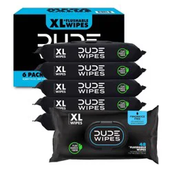 Dude Wipes Fragrance Free Flushable Personal Wipes - 48ct/6pk