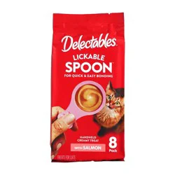 Delectables Salmon Flavor Lickable Spoons Cat Treats - 2.8oz/8ct