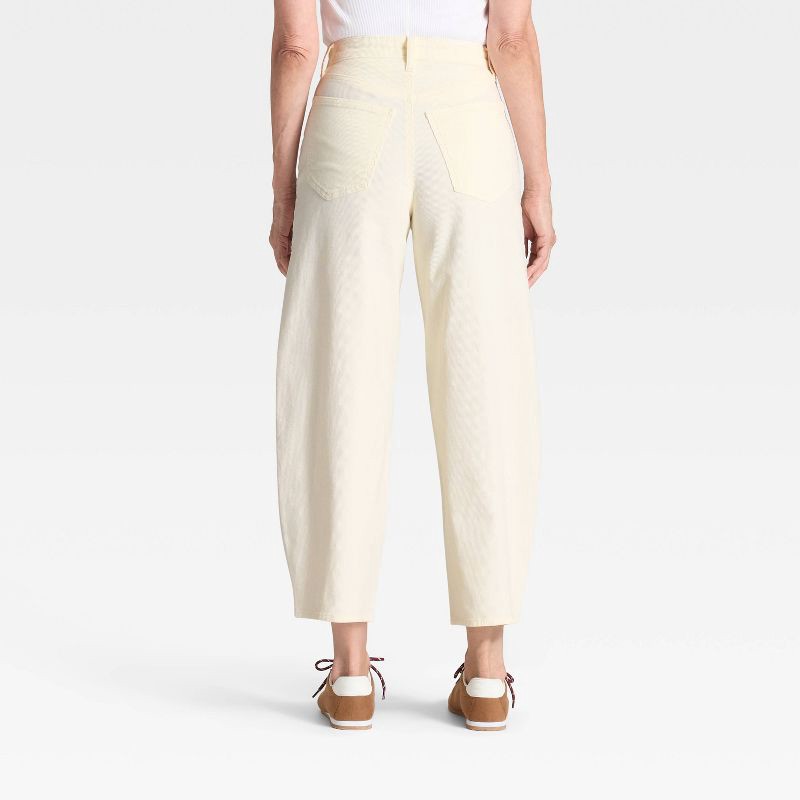 slide 2 of 5, Women's High-Rise Corduroy Barrel Jeans - Universal Thread™ Cream 14, 1 ct