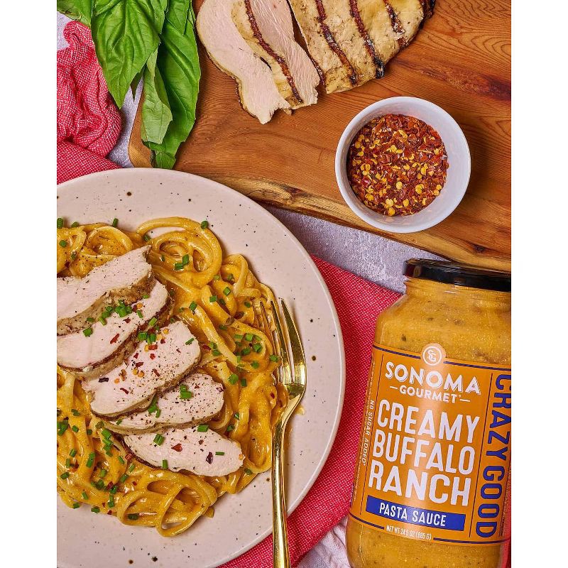 slide 4 of 7, Sonoma Gourmet Creamy Buffalo Ranch Pasta Sauce - 24.5oz, 24.5 oz