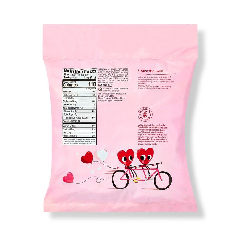 slide 2 of 4, Valentine's Heart Snack Puffs - 9oz - Good & Gather™, 9 oz