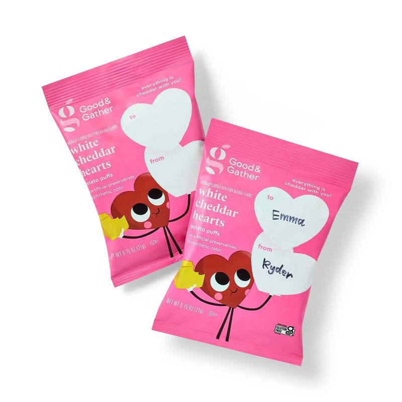 slide 3 of 4, Valentine's Heart Snack Puffs - 9oz - Good & Gather™, 9 oz