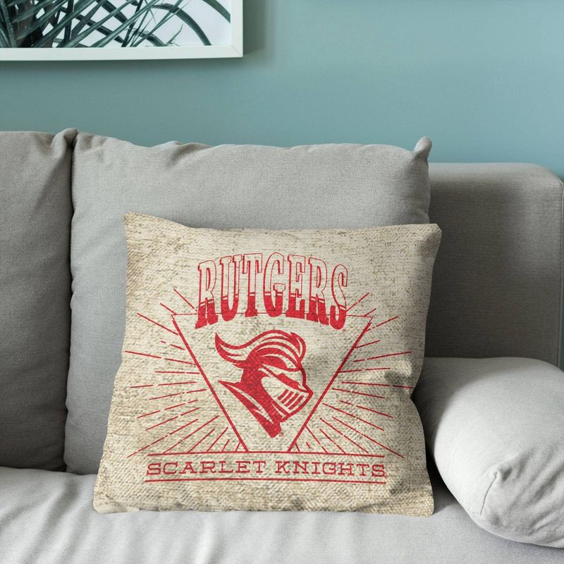 slide 3 of 5, NCAA 26 x 26 New Wave Woven Tapestry Pillow Rutgers Scarlet Knights, 1 ct