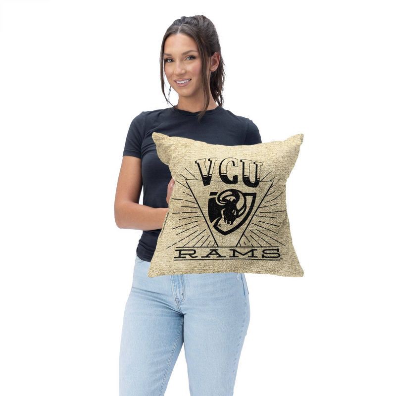 slide 5 of 5, NCAA 26 x 26 New Wave Woven Tapestry Pillow VCU Rams, 1 ct