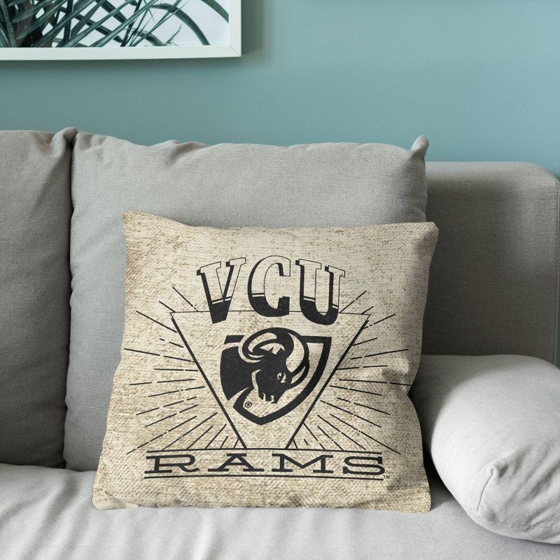 slide 2 of 5, NCAA 26 x 26 New Wave Woven Tapestry Pillow VCU Rams, 1 ct