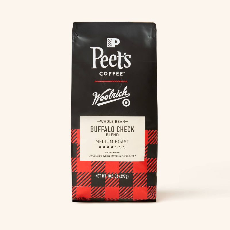 slide 1 of 5, Peet's Coffee Buffalo Check Blend Medium Roast Whole Bean Coffee - 10.5oz - Woolrich x Target, 10.5 oz