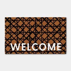 1'6"x2'6" Rectangle Outdoor Caning Flocked Door Mat Black - Threshold™