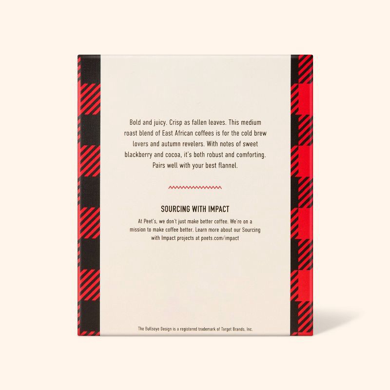 slide 2 of 4, Peet's Coffee Buffalo Check Blend Cold Brew Medium Roast Coffee Steep Bags - 5ct - Woolrich x Target, 5 ct