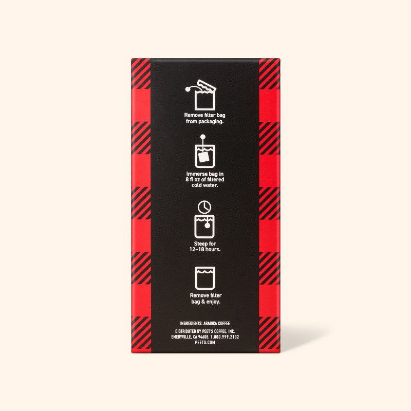 slide 3 of 4, Peet's Coffee Buffalo Check Blend Cold Brew Medium Roast Coffee Steep Bags - 5ct - Woolrich x Target, 5 ct