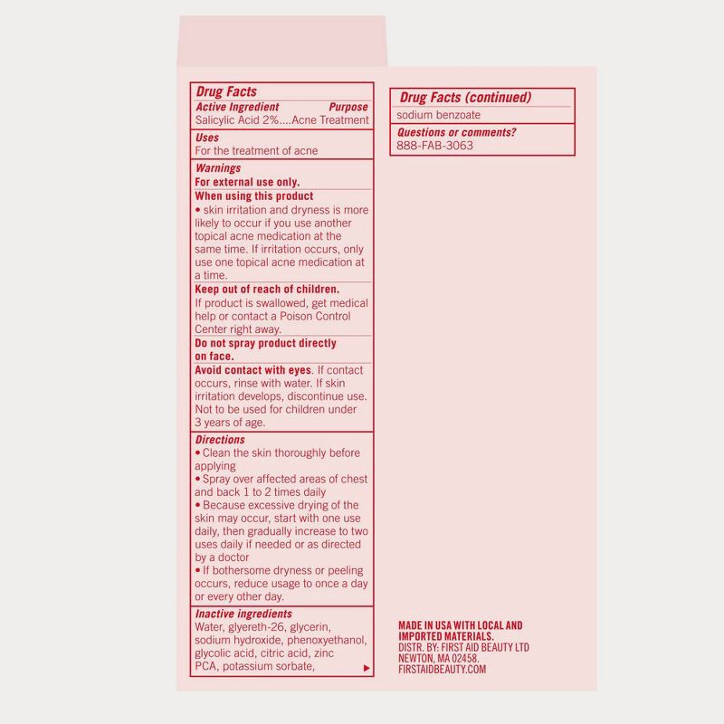 slide 9 of 10, FIRST AID BEAUTY Body Acne Clearing Mist with 2% Salicylic Acid - 3oz - Ulta Beauty, 3 oz