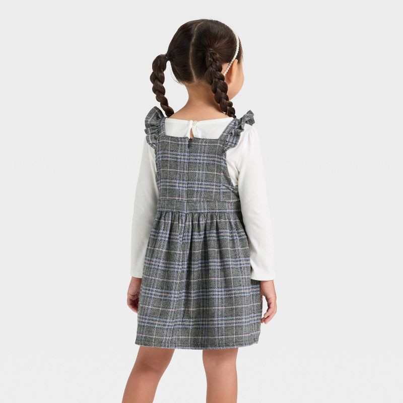 slide 2 of 4, OshKosh B'gosh Toddler Girls' Plaid Skirtall Set - Gray/White 3T, 1 ct