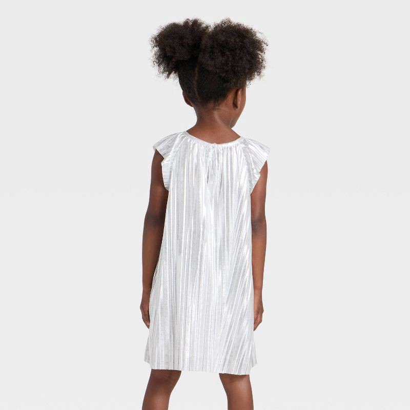 slide 2 of 4, OshKosh B'gosh Toddler Girls' Foil Dress - Silver 18M, 1 ct