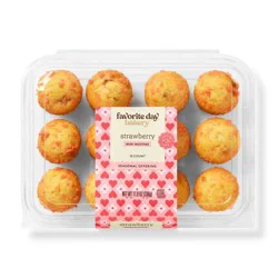 Valentine's Day Pink Strawberry Mini Muffin - 11.8oz/12ct - Favorite Day™