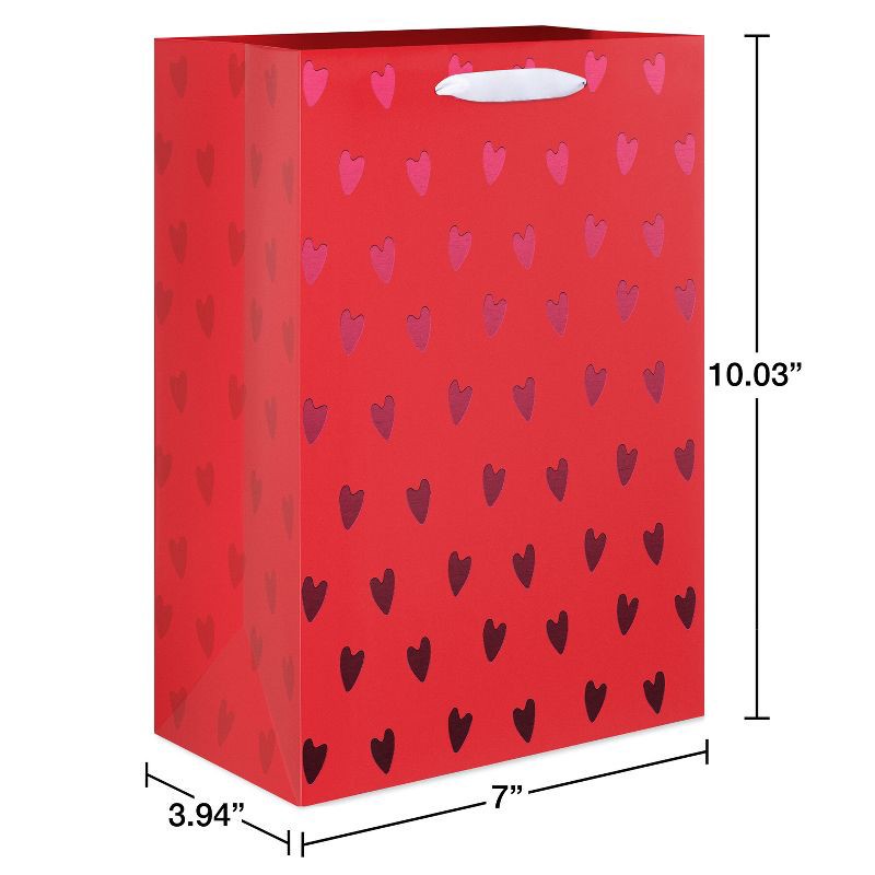 slide 4 of 5, American Greetings Valentine's Day Medium Gift Bag All Over Hearts on Red, 1 ct