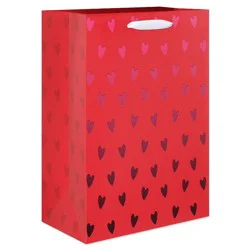 American Greetings Valentine's Day Medium Gift Bag All Over Hearts on Red