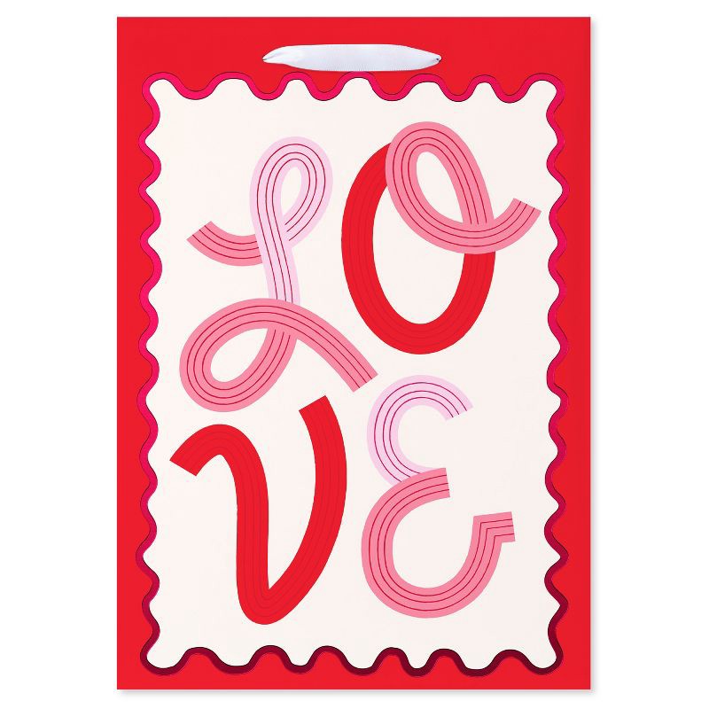 slide 2 of 5, American Greetings Valentine's Day Medium Gift Bag Love with Red Border, 1 ct