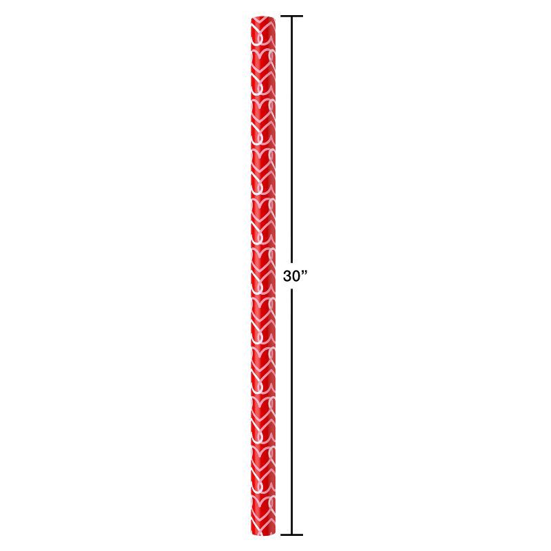 slide 4 of 5, American Greetings 96"x30" Valentine's Day Wrapping Paper Heart Chain 20 sq ft, 20 sq ft