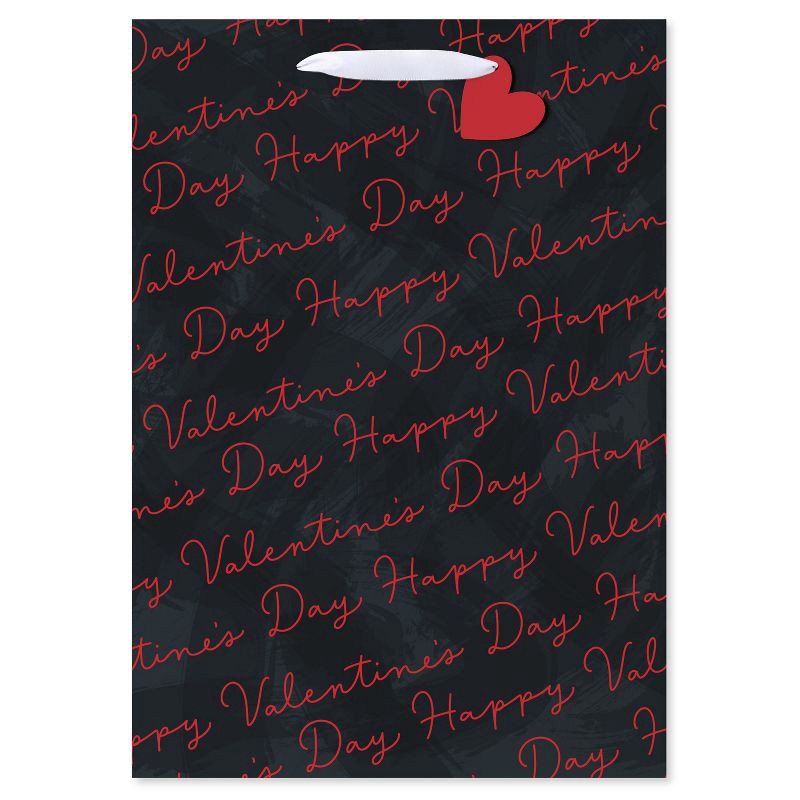 slide 2 of 5, American Greetings Valentine's Day Medium Gift Bag Happy Valentine's Day Lettering on Black, 1 ct