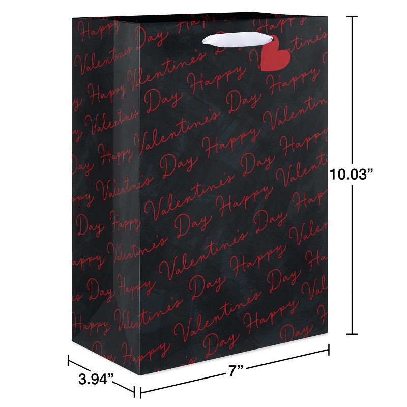 slide 4 of 5, American Greetings Valentine's Day Medium Gift Bag Happy Valentine's Day Lettering on Black, 1 ct