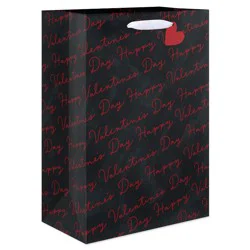 American Greetings Valentine's Day Medium Gift Bag Happy Valentine's Day Lettering on Black