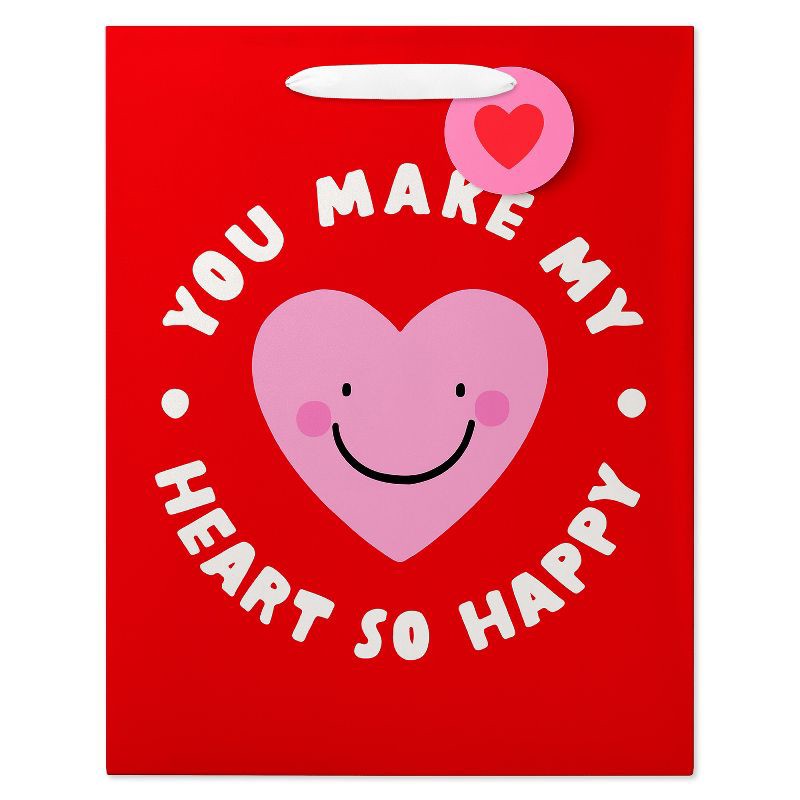 slide 2 of 5, American Greetings Valentine's Day Large Gift Bag Smiling Heart, 1 ct