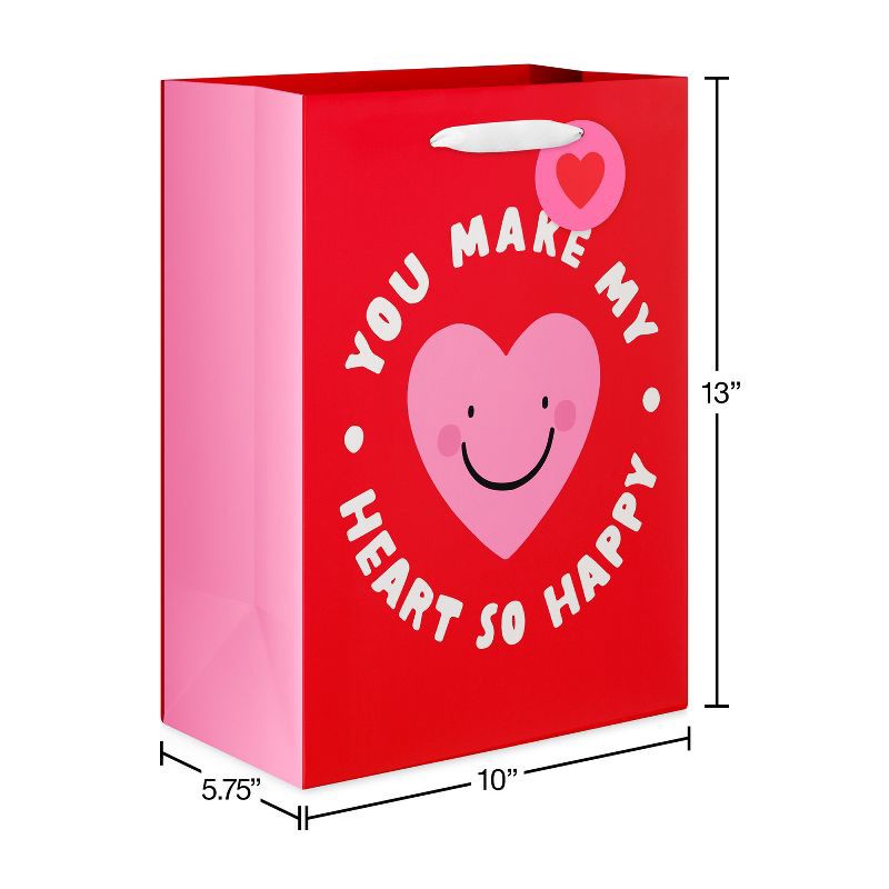slide 4 of 5, American Greetings Valentine's Day Large Gift Bag Smiling Heart, 1 ct