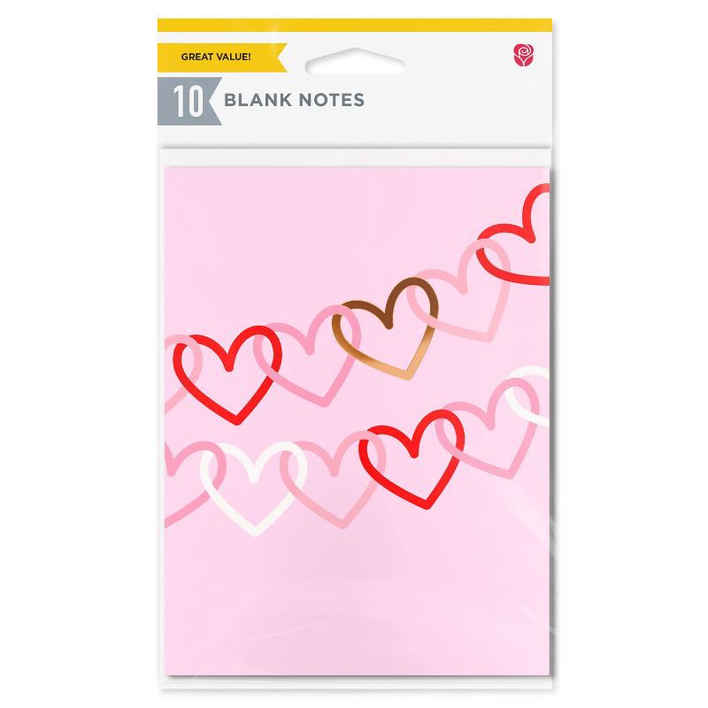 slide 4 of 5, American Greetings Valentine's Day Blank Note Cards Linked Hearts 10ct, 10 ct