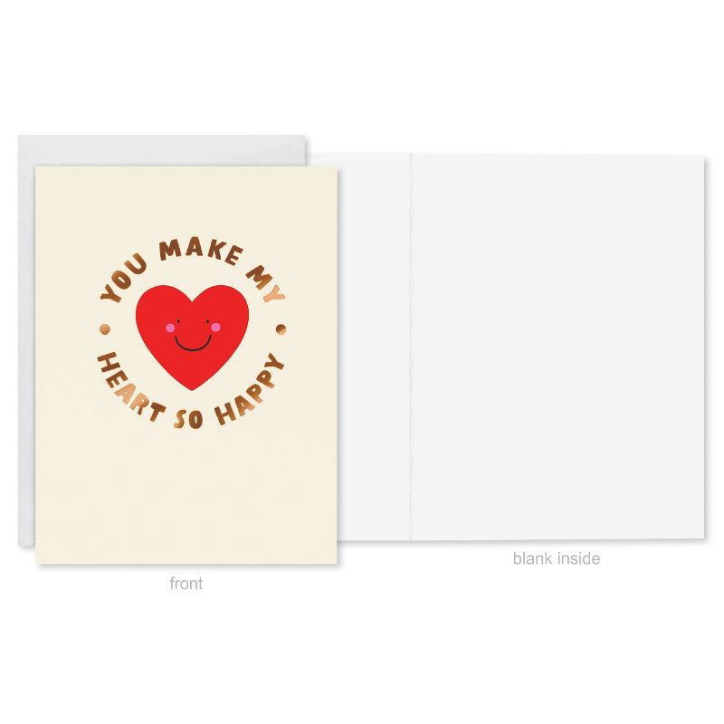 slide 3 of 5, American Greetings 10ct Blank Valentine's Day Card Pack with Envelopes, Smiling Heart, 10 ct