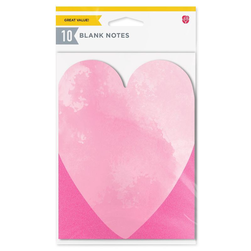 slide 4 of 5, American Greetings 10ct Blank Valentine's Day Card Pack with Envelopes, Pink Watercolor Heart, 10 ct
