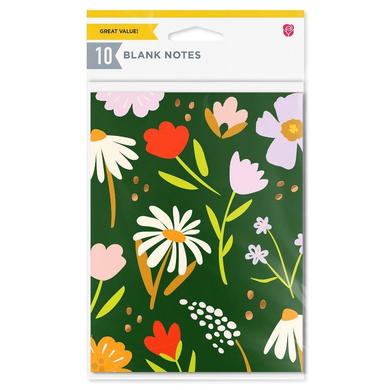 slide 4 of 5, American Greetings 10ct Spring Blank Note Cards Tossed Florals, 10 ct