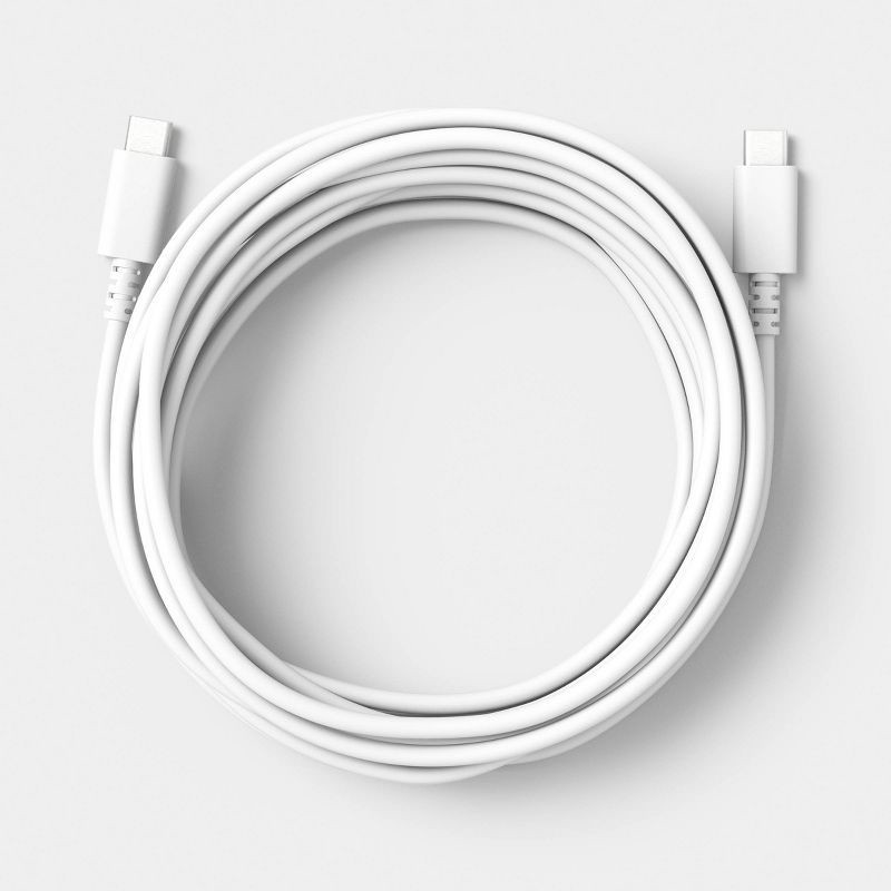 slide 2 of 3, 10ft USB C to USB C 3pk Charging Cable - dealworthy™ - White, 10 ft, 3 ct