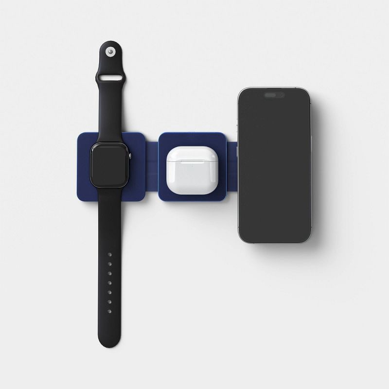 slide 2 of 3, Qi2 Wireless 3-in-1 Folding Charging Pad - Future Dusk - heyday™ Dark Blue, 1 ct