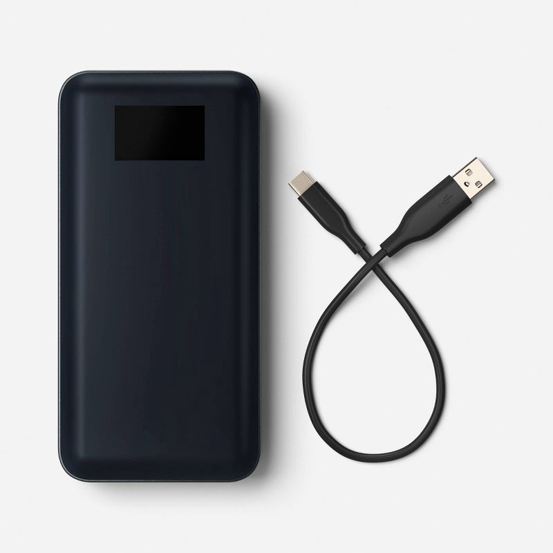 slide 3 of 3, 20000mAh Power Bank with Screen - heyday™ Black, 1 ct