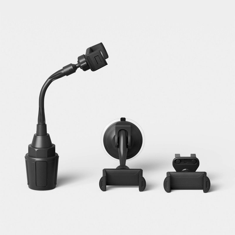 slide 2 of 4, Car Mount (2-in-1) Matte Finish 2 pk - dealworthy™ Black, 2 ct