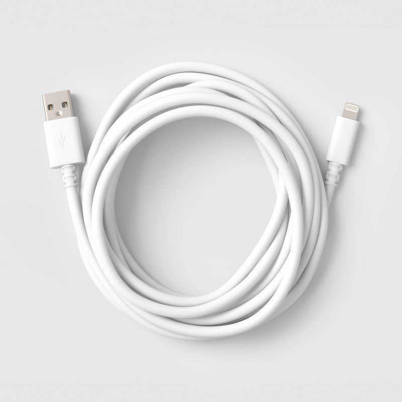 slide 2 of 3, 10ft USB C to Lightning 3pk Charging Cable - dealworthy™ - White, 10 ft, 3 ct